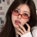 Y2K Retro Red Green Oval Glasses